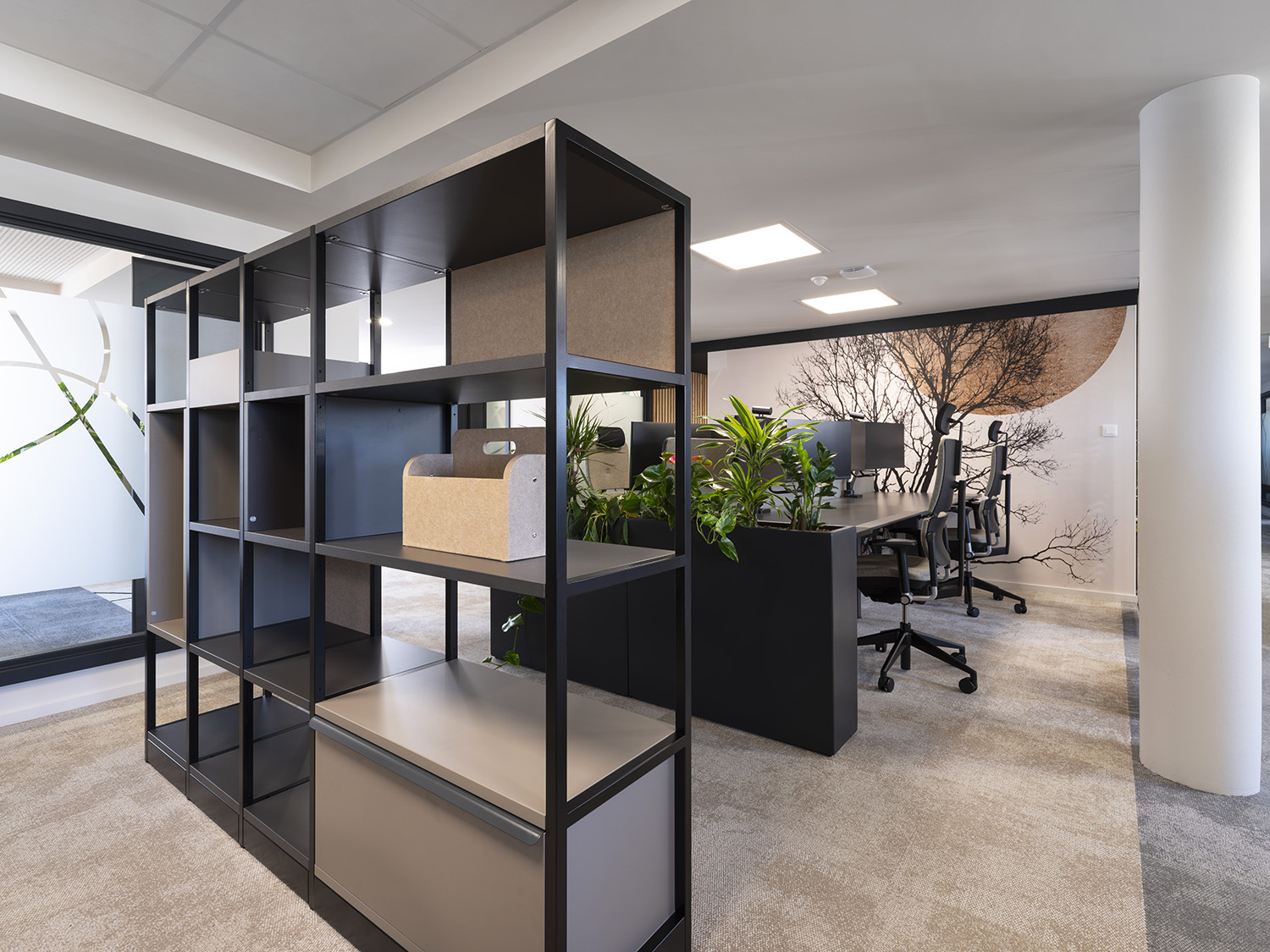 Tertia Solutions, spécialistes en aménagement de bureaux professionnels - Asahi Kasei rangement open space